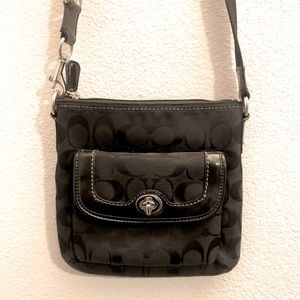 Black Coach Crossbody Canvas Bag